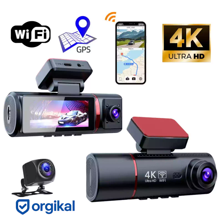 دوربین ثبت وقایع خودرو مدل M8 4K به همراه دوربین عقب