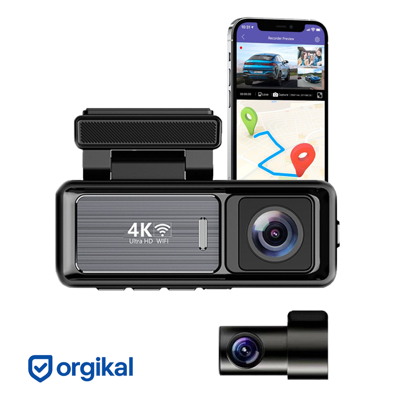 دوربین ثبت وقایع خودرو مدل M6 4K-WiFi به همراه دوربین عقب
