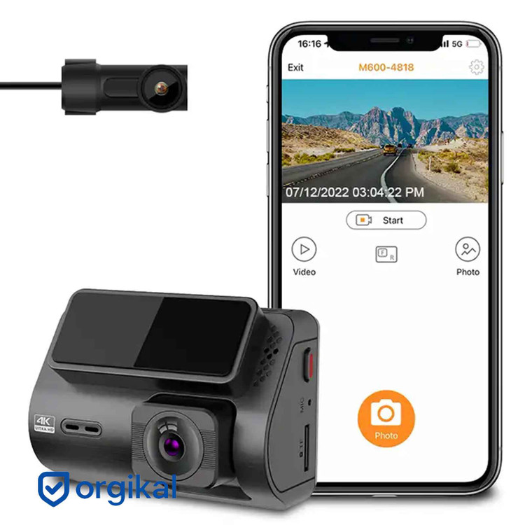 نمای لنز دوربین جلو 4K ونتو M700 برای ثبت دقیق جزئیات رانندگی